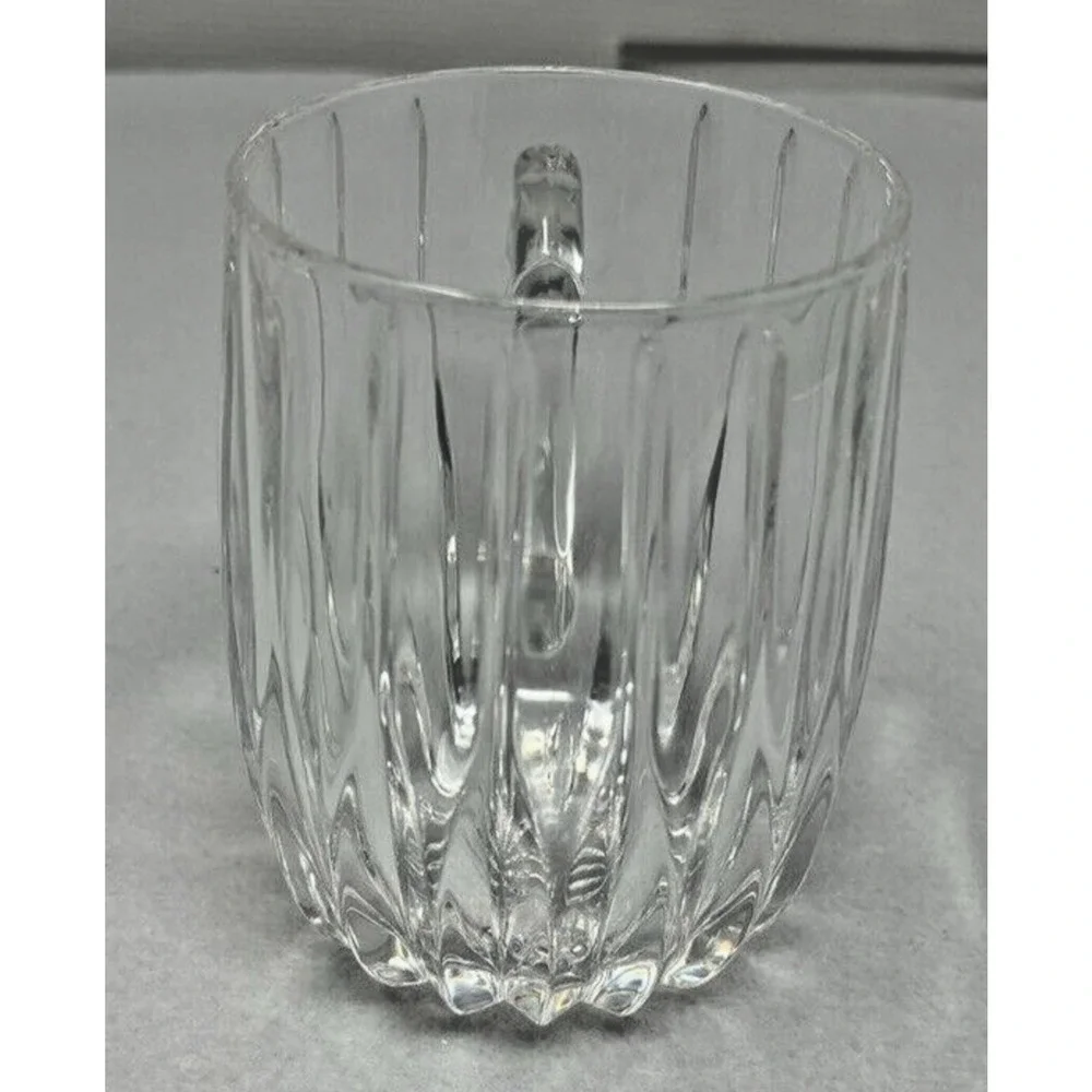 Mikasa Park Lane Crystal Mug Cup Vertical Cut Lines 4 3/8in W Germany‎ Discontin